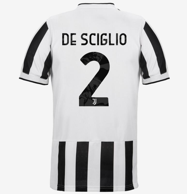 2021/22 Juventus Home Kit Soccer Jersey with DE SCIGLIO 2 printing